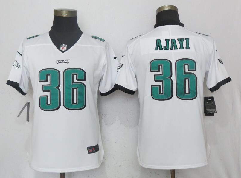 Women Philadelphia Eagles #36 Ajayi White Vapor Untouchable Playe Nike NFL Jerseys->women nfl jersey->Women Jersey